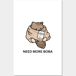 Cozy Kitten Needs More Boba! Posters and Art